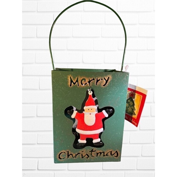 Christmas Candle Holder Tealight Votive Pillar Type Santa Claus Green Red White - Picture 2 of 8